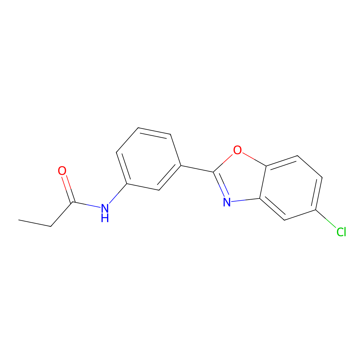 N-[3-(5-chloro-1,3-benzoxazol-2-yl)phenyl]propanamide molecular structure, CAS 346648-21-3