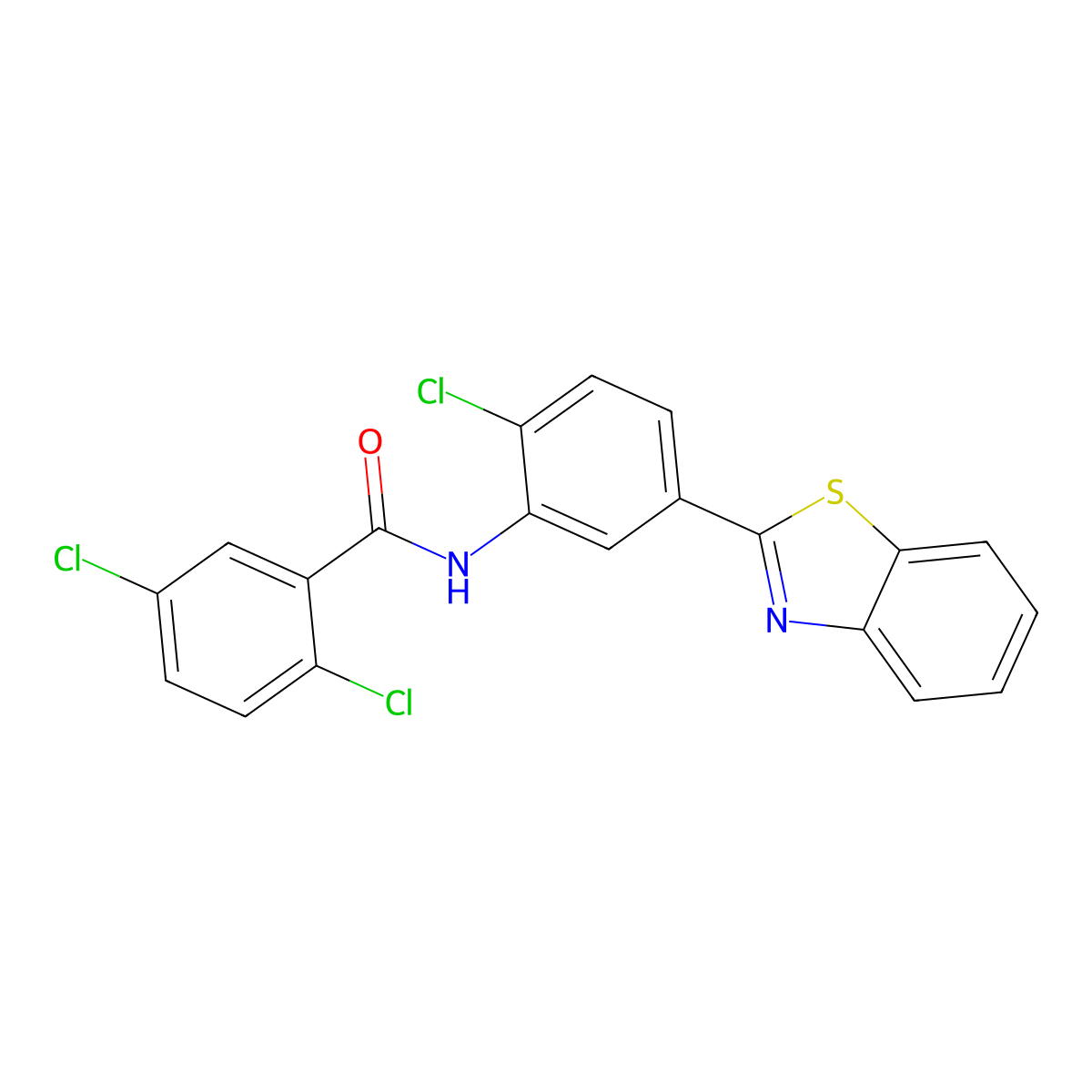 N-[5-(1,3-benzothiazol-2-yl)-2-chlorophenyl]-2,5-dichlorobenzamide molecular structure, CAS 346649-03-4