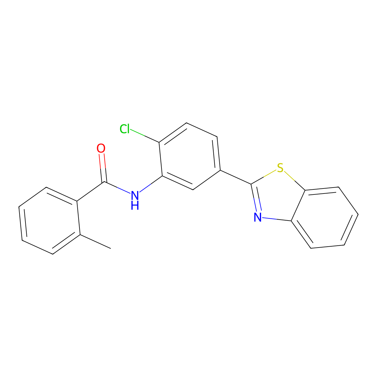 N-[5-(1,3-benzothiazol-2-yl)-2-chlorophenyl]-2-methylbenzamide molecular structure, CAS 346649-05-6