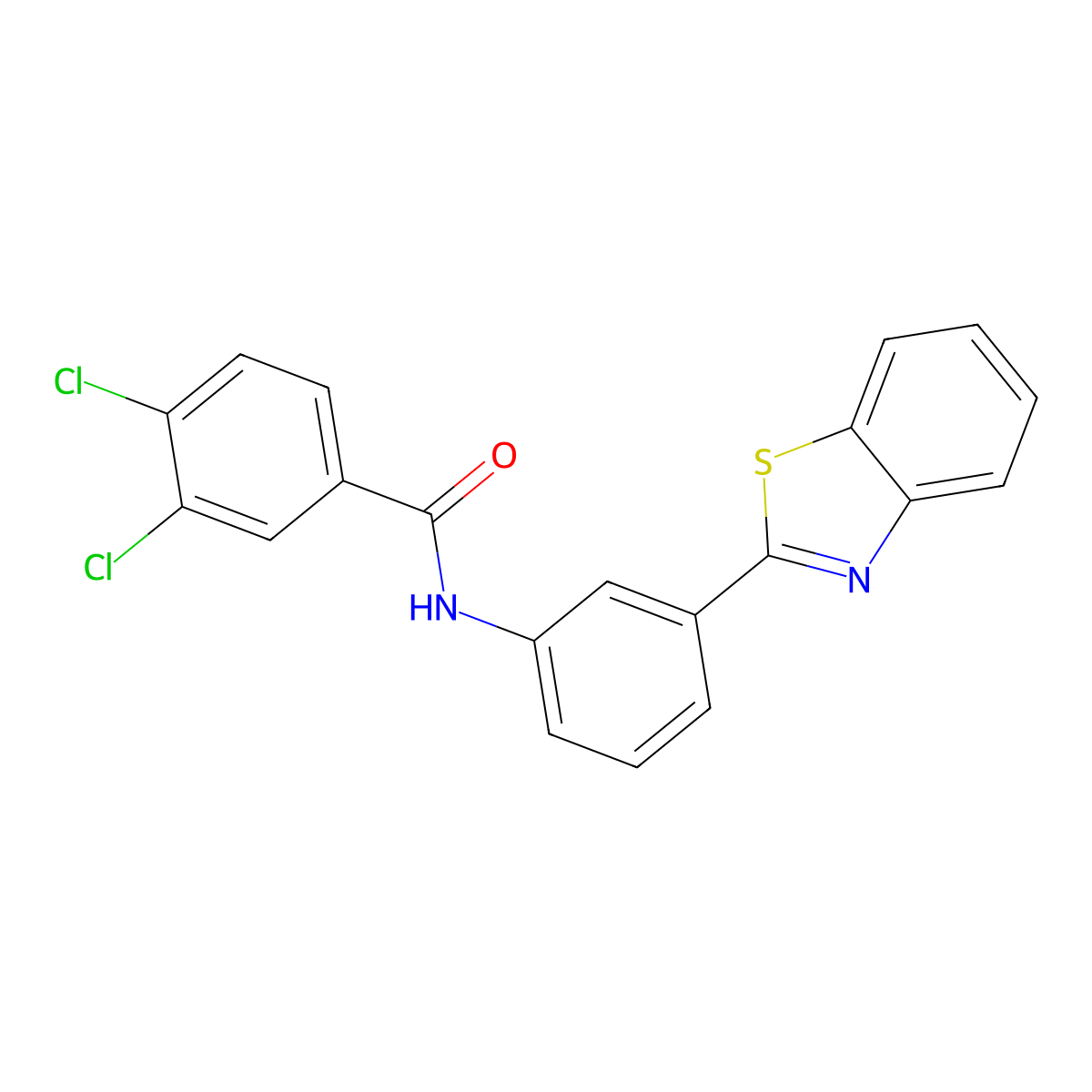 N-[3-(1,3-benzothiazol-2-yl)phenyl]-3,4-dichlorobenzamide molecular structure, CAS 346649-15-8