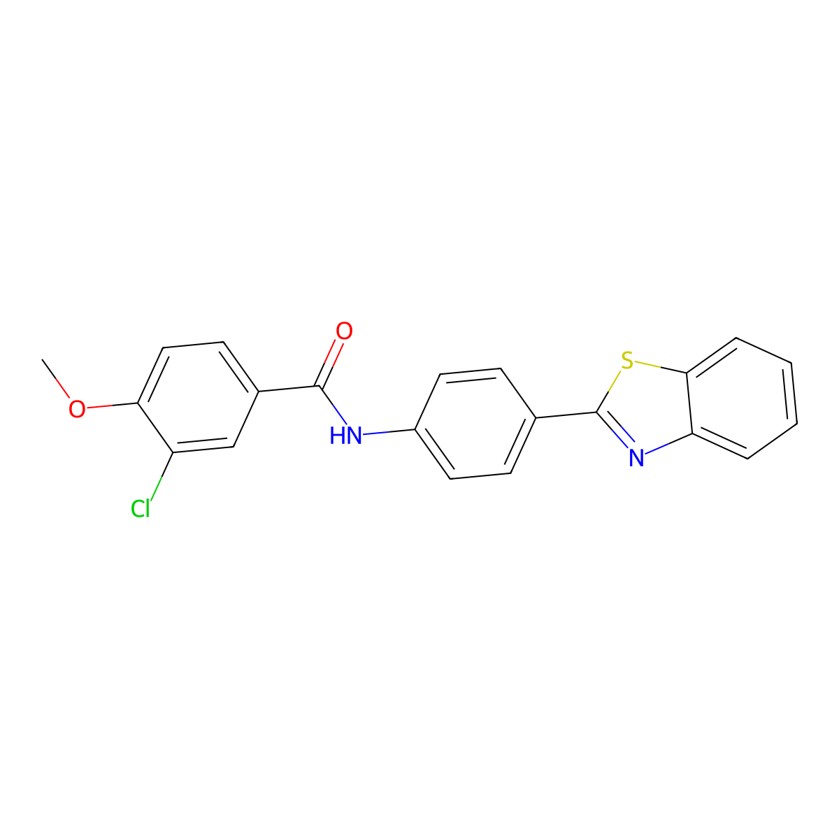 N-[4-(1,3-benzothiazol-2-yl)phenyl]-3-chloro-4-methoxybenzamide molecular structure, CAS 346649-39-6