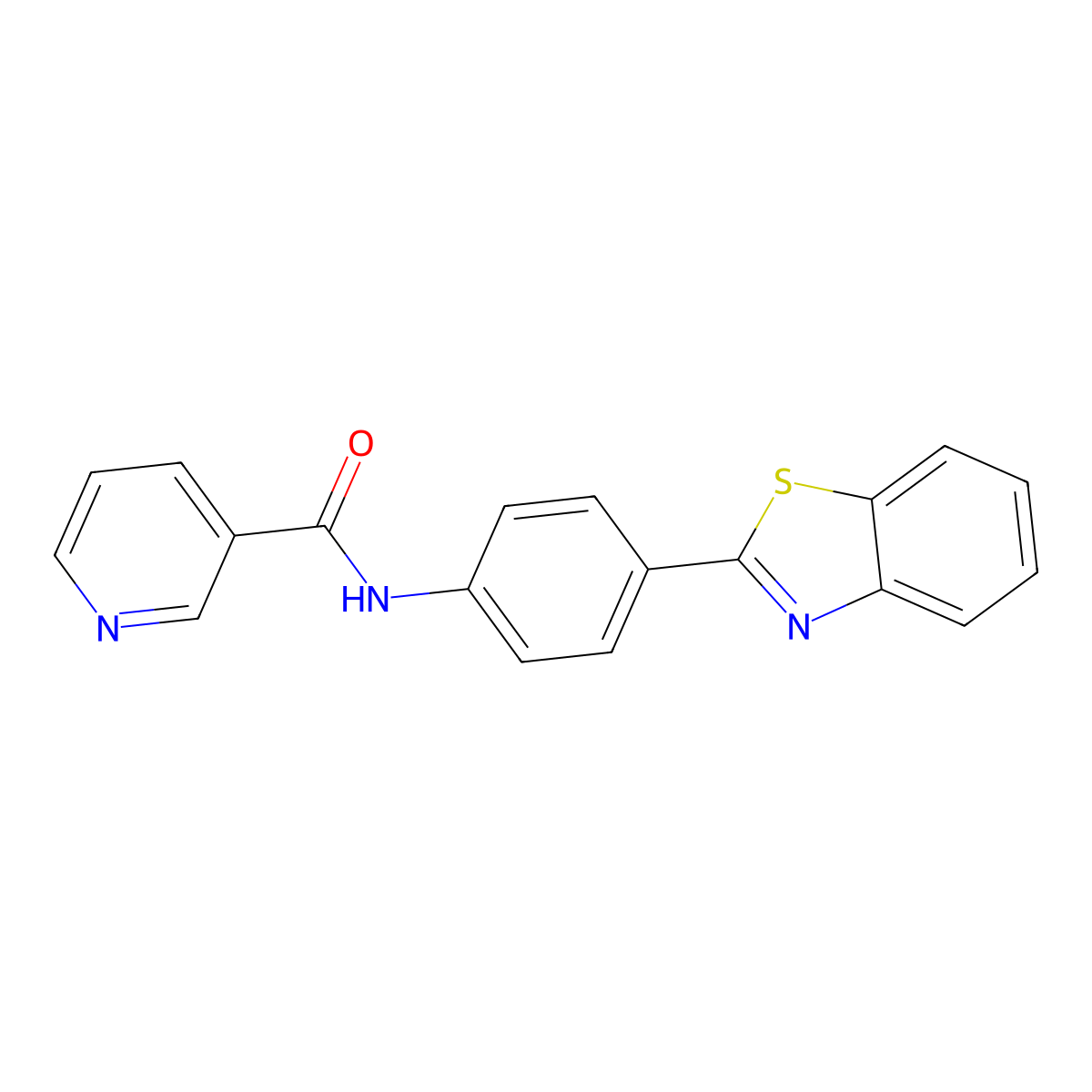 N-[4-(1,3-benzothiazol-2-yl)phenyl]pyridine-3-carboxamide molecular structure, CAS 346649-41-0