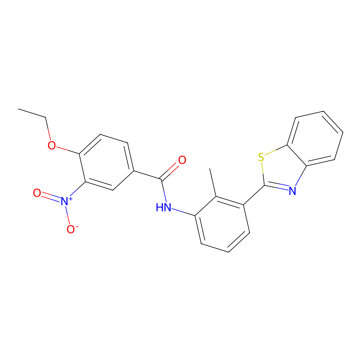 N-[3-(1,3-benzothiazol-2-yl)-2-methylphenyl]-4-ethoxy-3-nitrobenzamide molecular structure, CAS 346649-65-8
