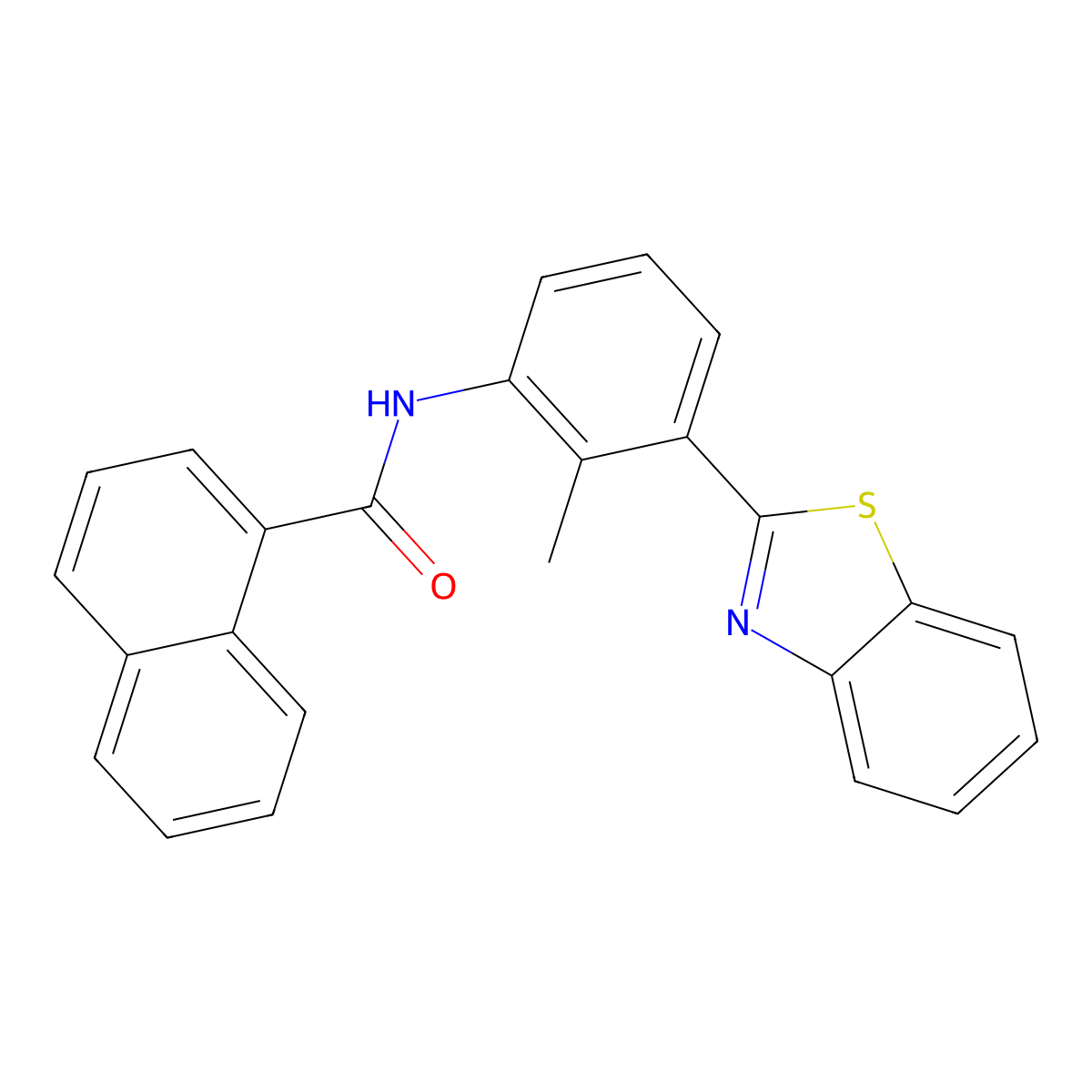 N-[3-(1,3-benzothiazol-2-yl)-2-methylphenyl]naphthalene-1-carboxamide molecular structure, CAS 346649-71-6