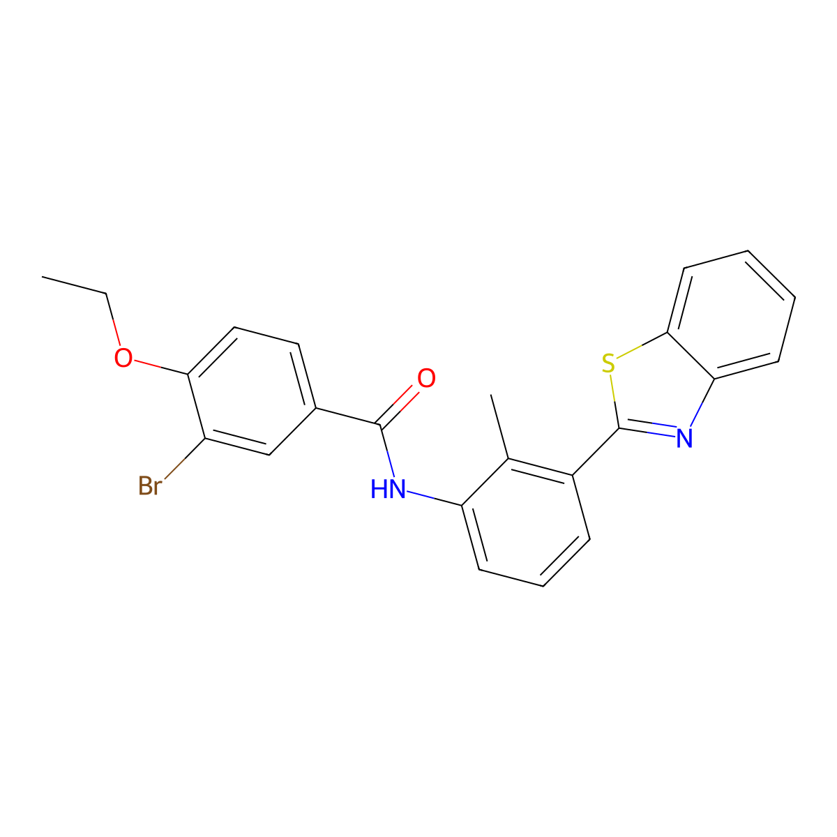 N-[3-(1,3-benzothiazol-2-yl)-2-methylphenyl]-3-bromo-4-ethoxybenzamide molecular structure, CAS 346649-73-8