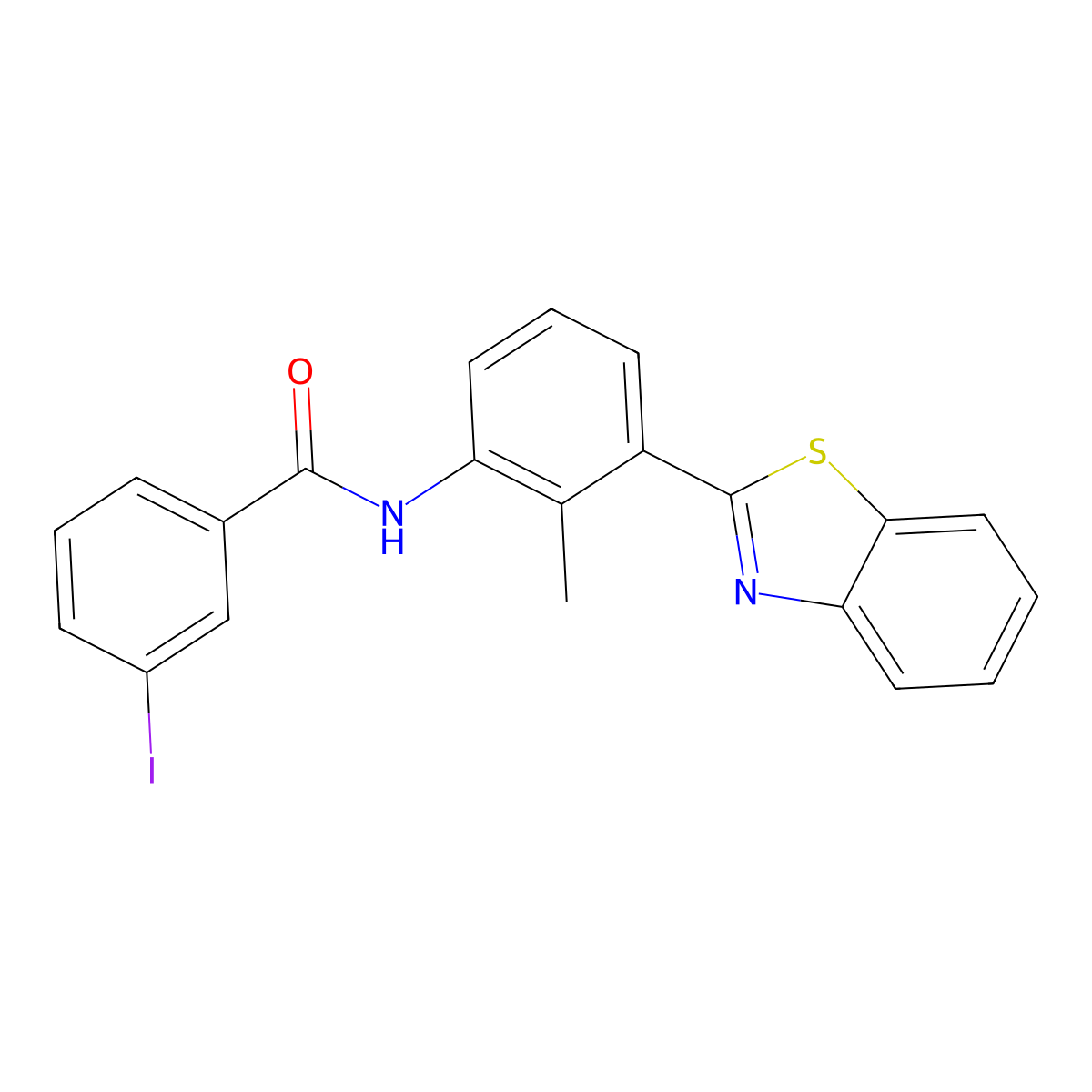 N-[3-(1,3-benzothiazol-2-yl)-2-methylphenyl]-3-iodobenzamide molecular structure, CAS 346649-75-0