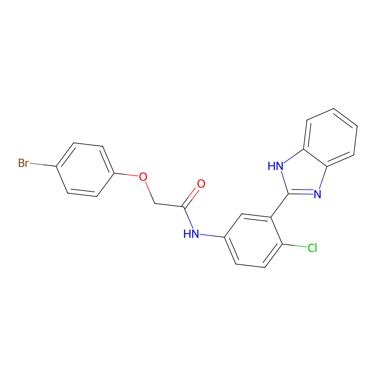 N-[3-(1H-benzimidazol-2-yl)-4-chlorophenyl]-2-(4-bromophenoxy)acetamide molecular structure, CAS 346650-12-2