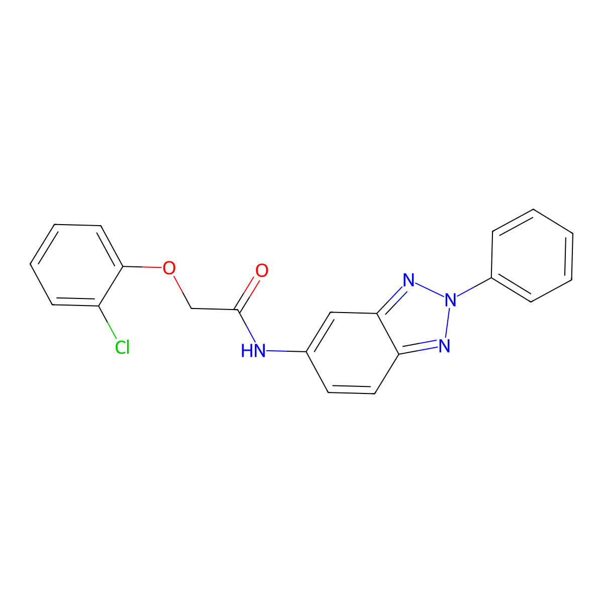 2-(2-chlorophenoxy)-N-(2-phenyl-2H-1,2,3-benzotriazol-5-yl)acetamide molecular structure, CAS 346650-21-3
