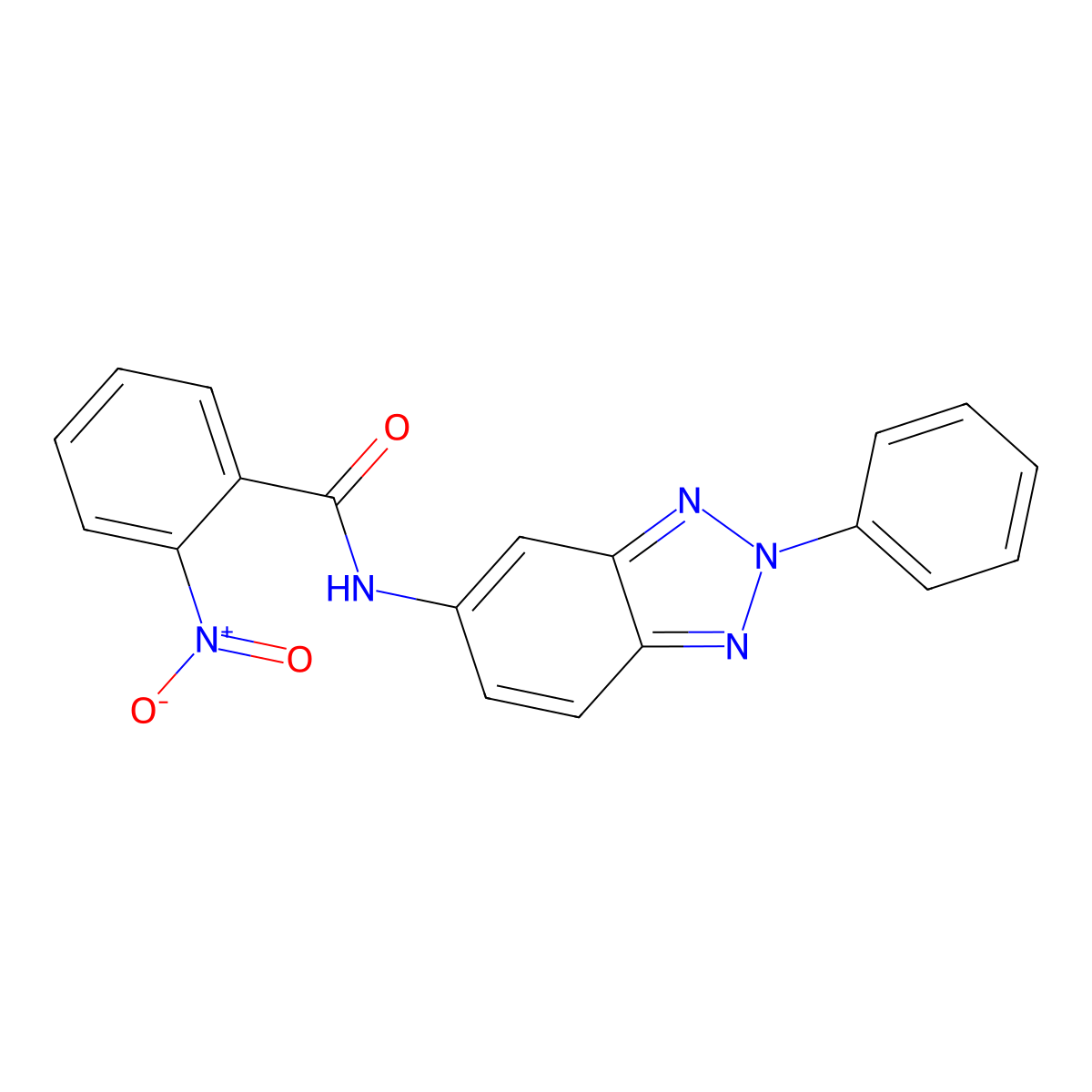 2-nitro-N-(2-phenylbenzotriazol-5-yl)benzamide molecular structure, CAS 346650-46-2