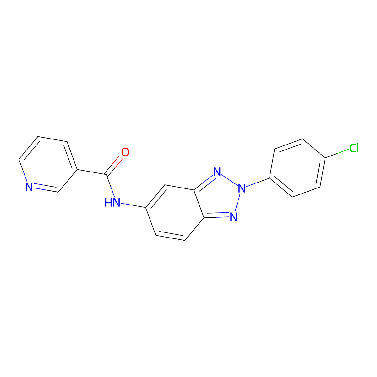 N-[2-(4-chlorophenyl)-2H-1,2,3-benzotriazol-5-yl]nicotinamide molecular structure, CAS 346651-45-4