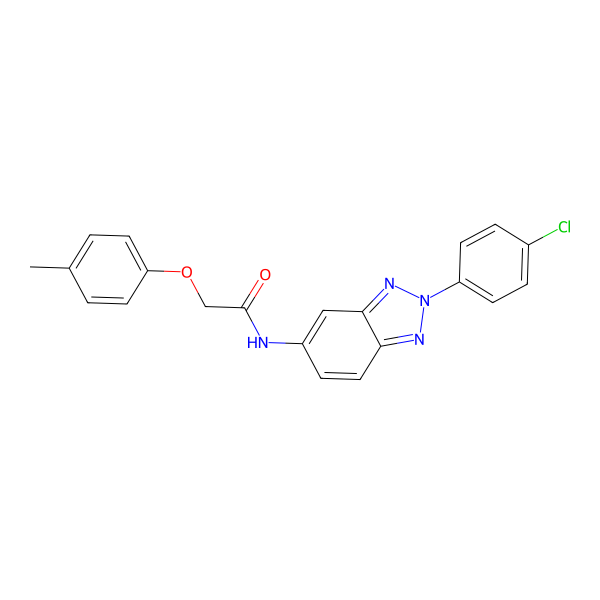 N-[2-(4-chlorophenyl)benzotriazol-5-yl]-2-(4-methylphenoxy)acetamide molecular structure, CAS 346651-47-6