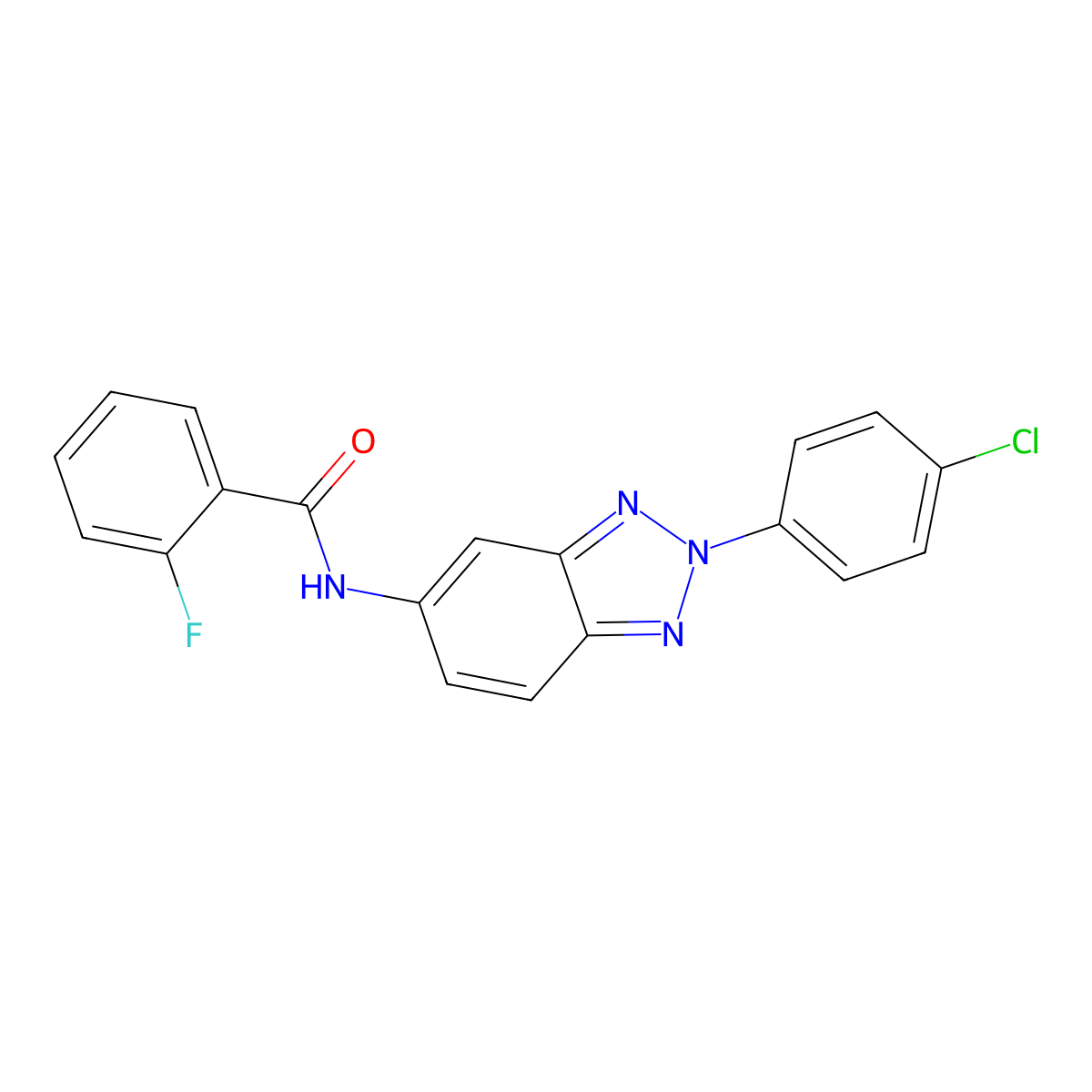 N-[2-(4-chlorophenyl)benzotriazol-5-yl]-2-fluorobenzamide molecular structure, CAS 346651-50-1