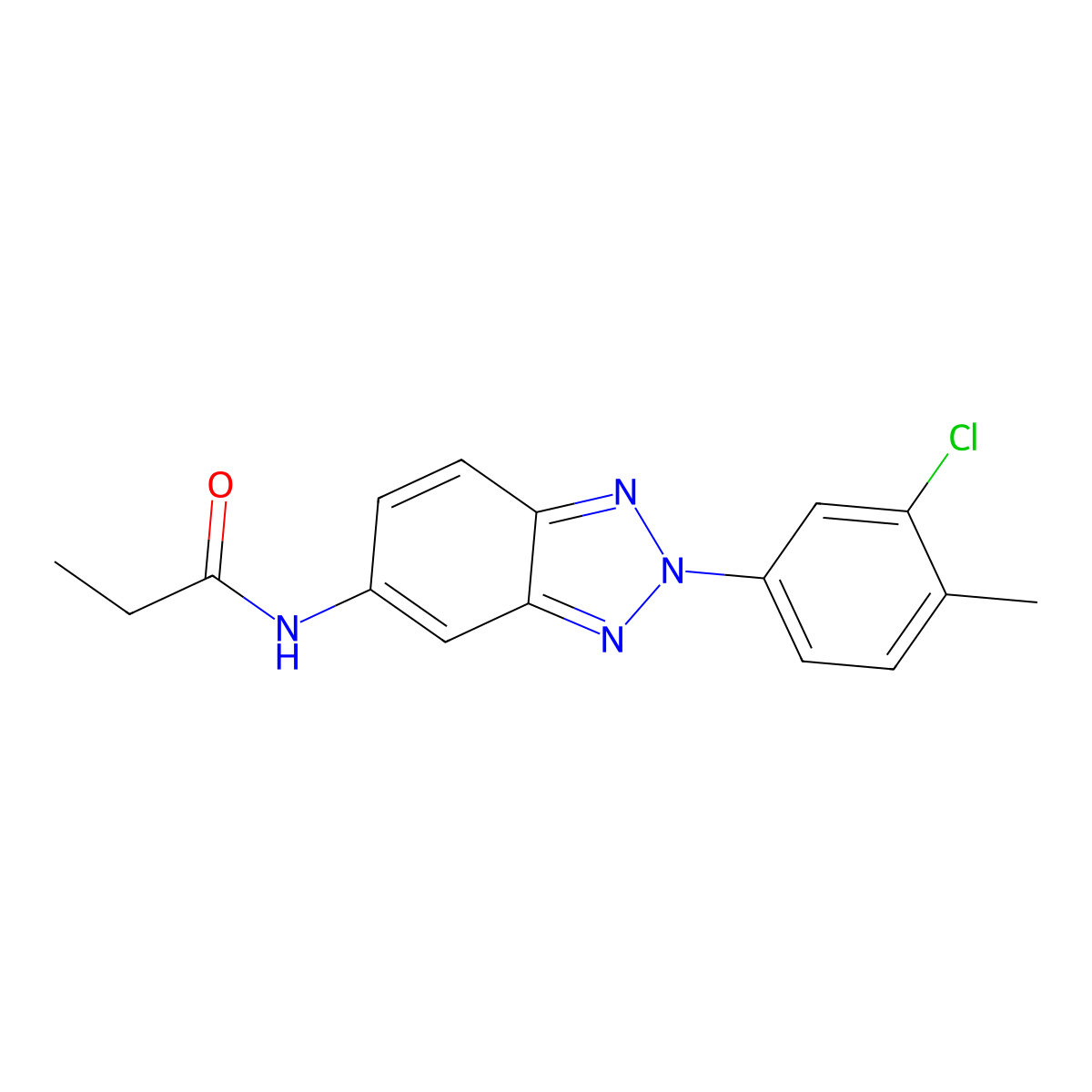 N-[2-(3-chloro-4-methylphenyl)benzotriazol-5-yl]propanamide molecular structure, CAS 346651-87-4