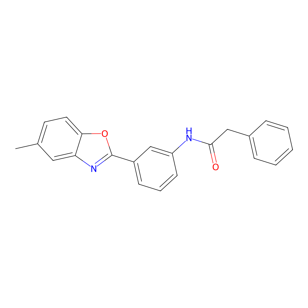 N-[3-(5-methyl-1,3-benzoxazol-2-yl)phenyl]-2-phenylacetamide molecular structure, CAS 346653-36-9