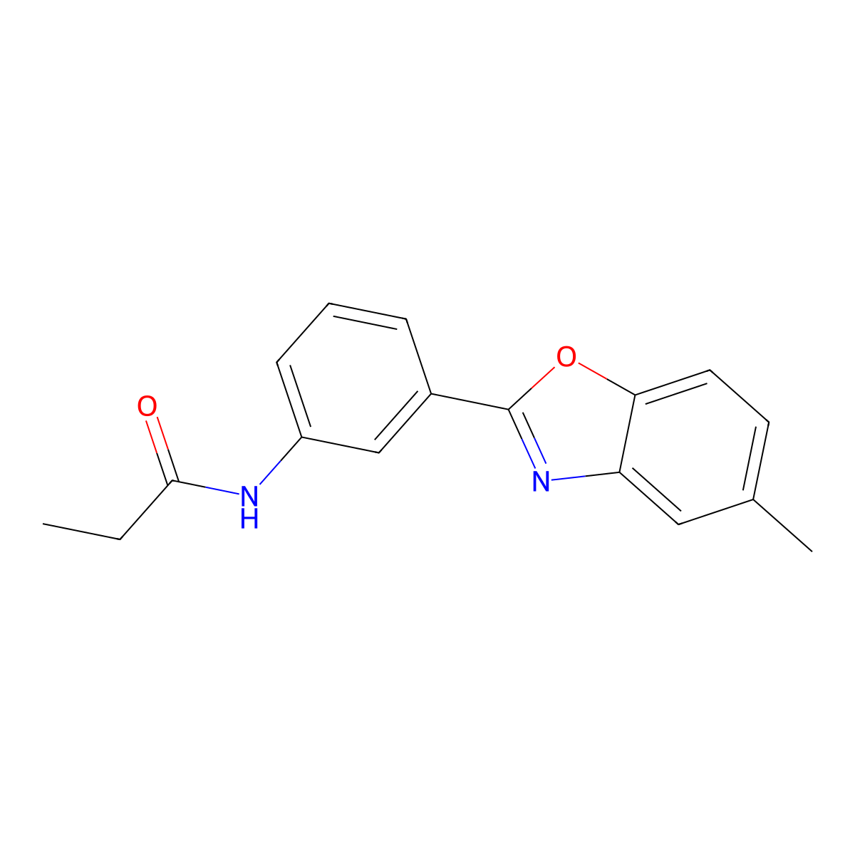 N-[3-(5-methyl-1,3-benzoxazol-2-yl)phenyl]propanamide molecular structure, CAS 346653-38-1