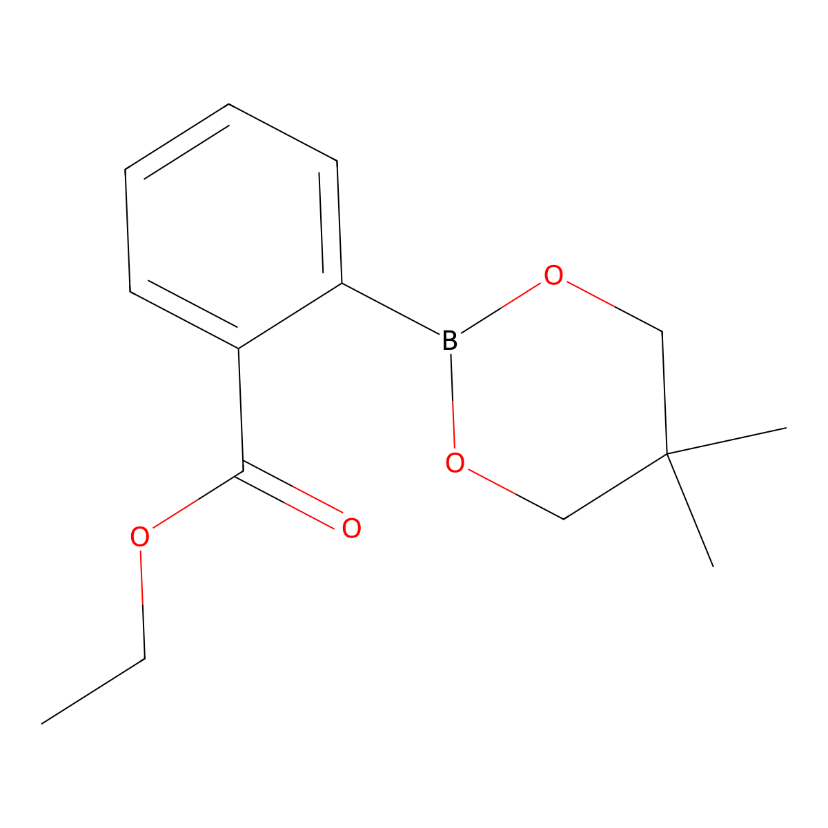 Ethyl 2-(5,5-dimethyl-1,3,2-dioxaborinan-2-yl)benzoate molecular structure, CAS 346656-34-6