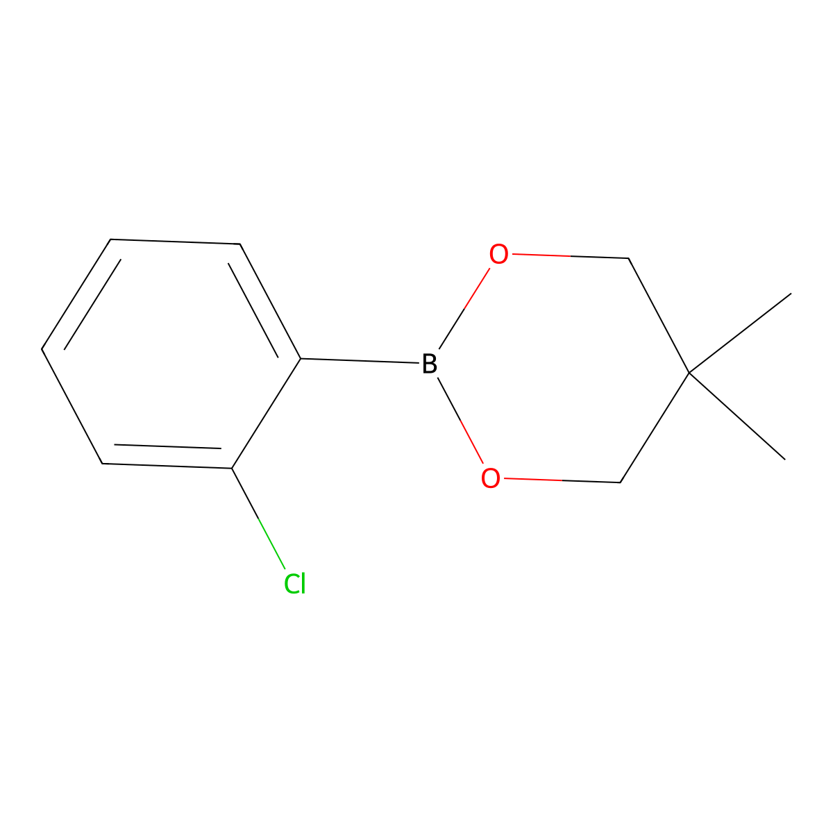 2-(2-Chlorophenyl)-5,5-dimethyl-1,3,2-dioxaborinane molecular structure, CAS 346656-42-6