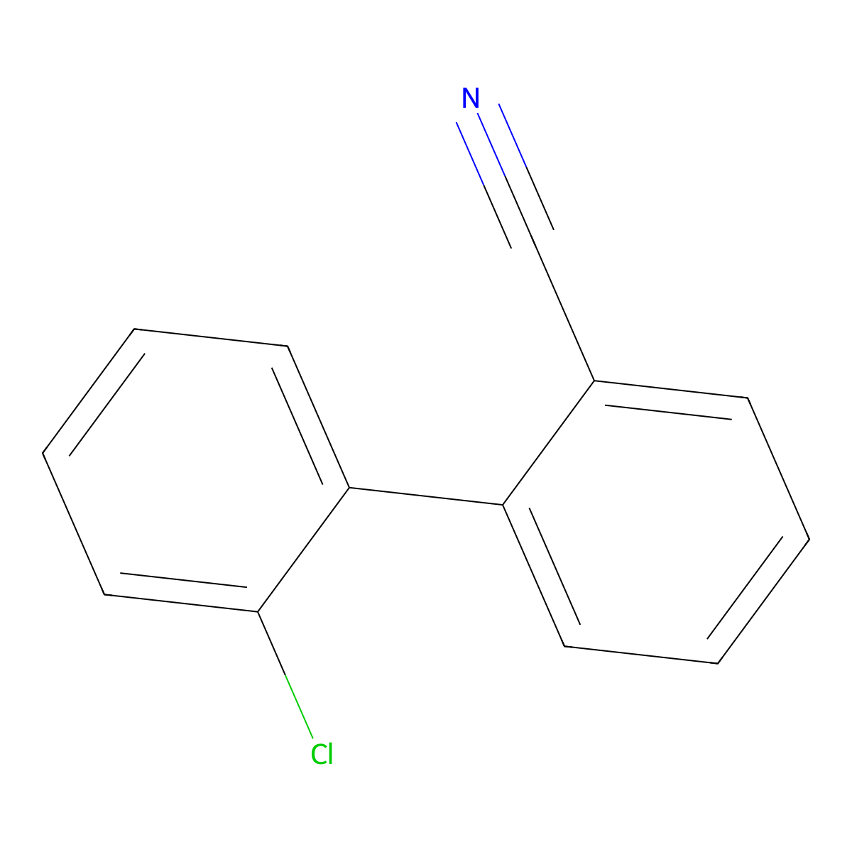 2'-Chloro-[1,1'-biphenyl]-2-carbonitrile molecular structure, CAS 346656-74-4