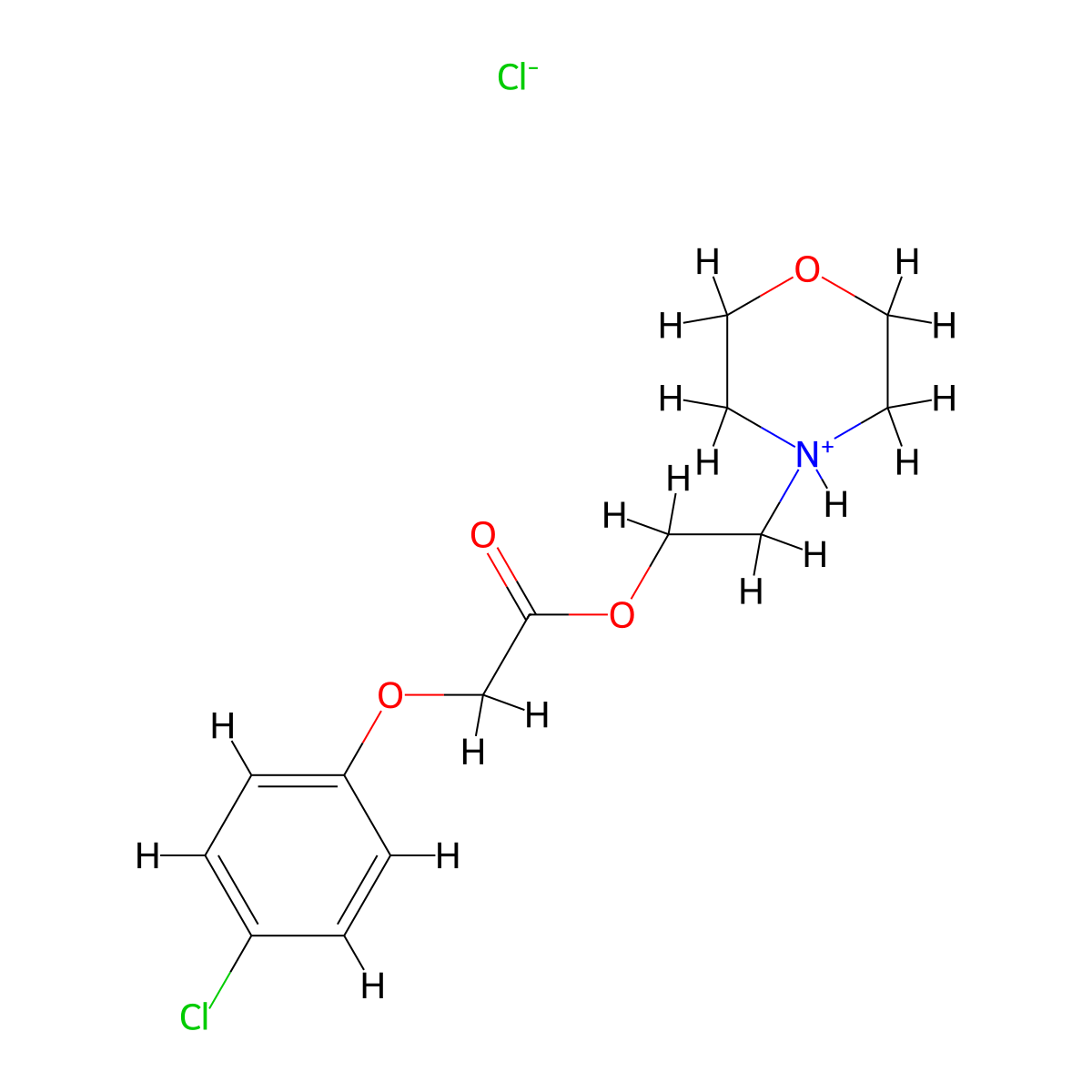Acetic acid, 2-(4-chlorophenoxy)-, 2-(4-morpholinyl)ethyl ester, hydrochloride (1:1) molecular structure, CAS 34666-19-8