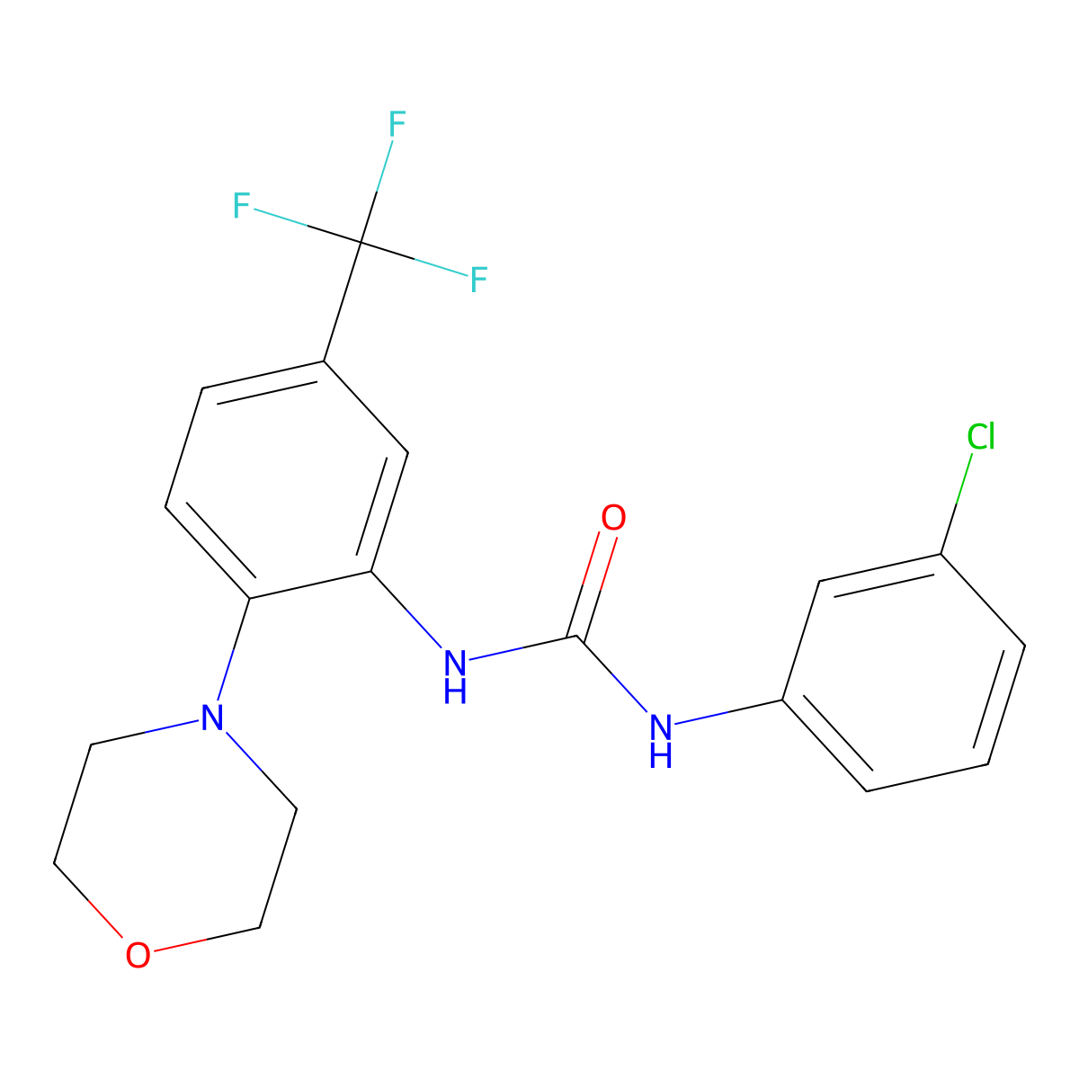 1-(3-Chlorophenyl)-3-(2-morpholin-4-YL-5-(trifluoromethyl)phenyl)urea molecular structure, CAS 346661-12-9