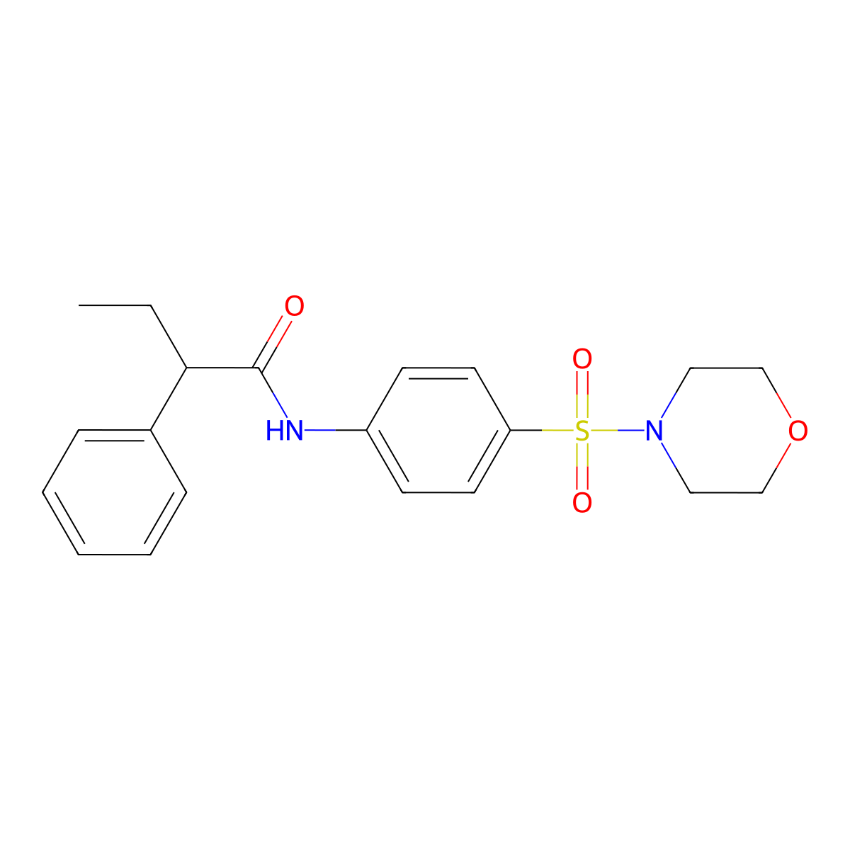 N-(4-morpholin-4-ylsulfonylphenyl)-2-phenylbutanamide molecular structure, CAS 346661-63-0