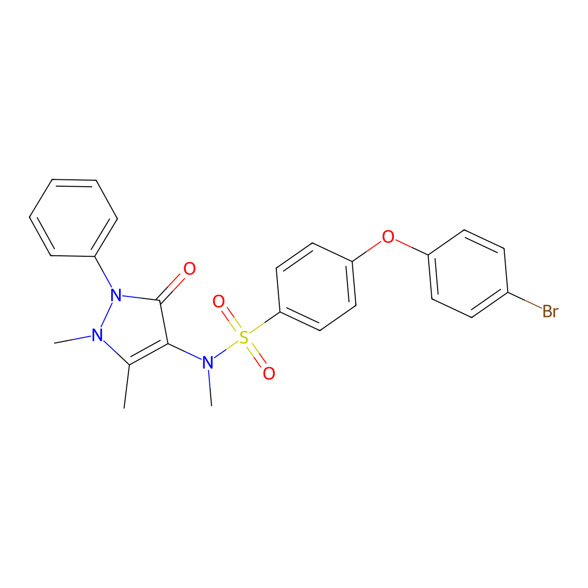 4-(4-bromophenoxy)-N-(1,5-dimethyl-3-oxo-2-phenylpyrazol-4-yl)-N-methylbenzenesulfonamide molecular structure, CAS 346661-78-7