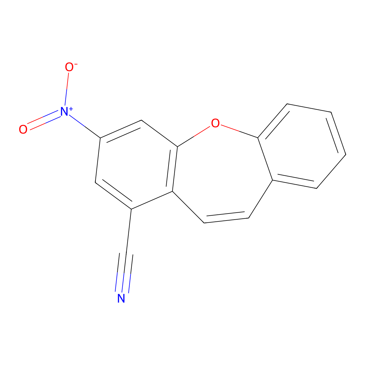 2-Nitrobenzo[b][1]benzoxepine-4-carbonitrile molecular structure, CAS 346662-30-4