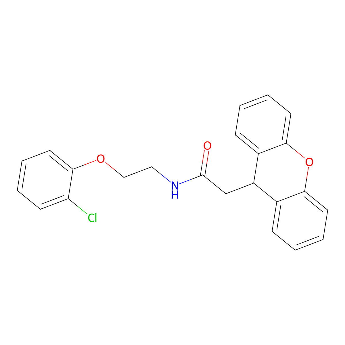N-[2-(2-Chlorophenoxy)ethyl]-9H-xanthene-9-acetamide molecular structure, CAS 346662-84-8