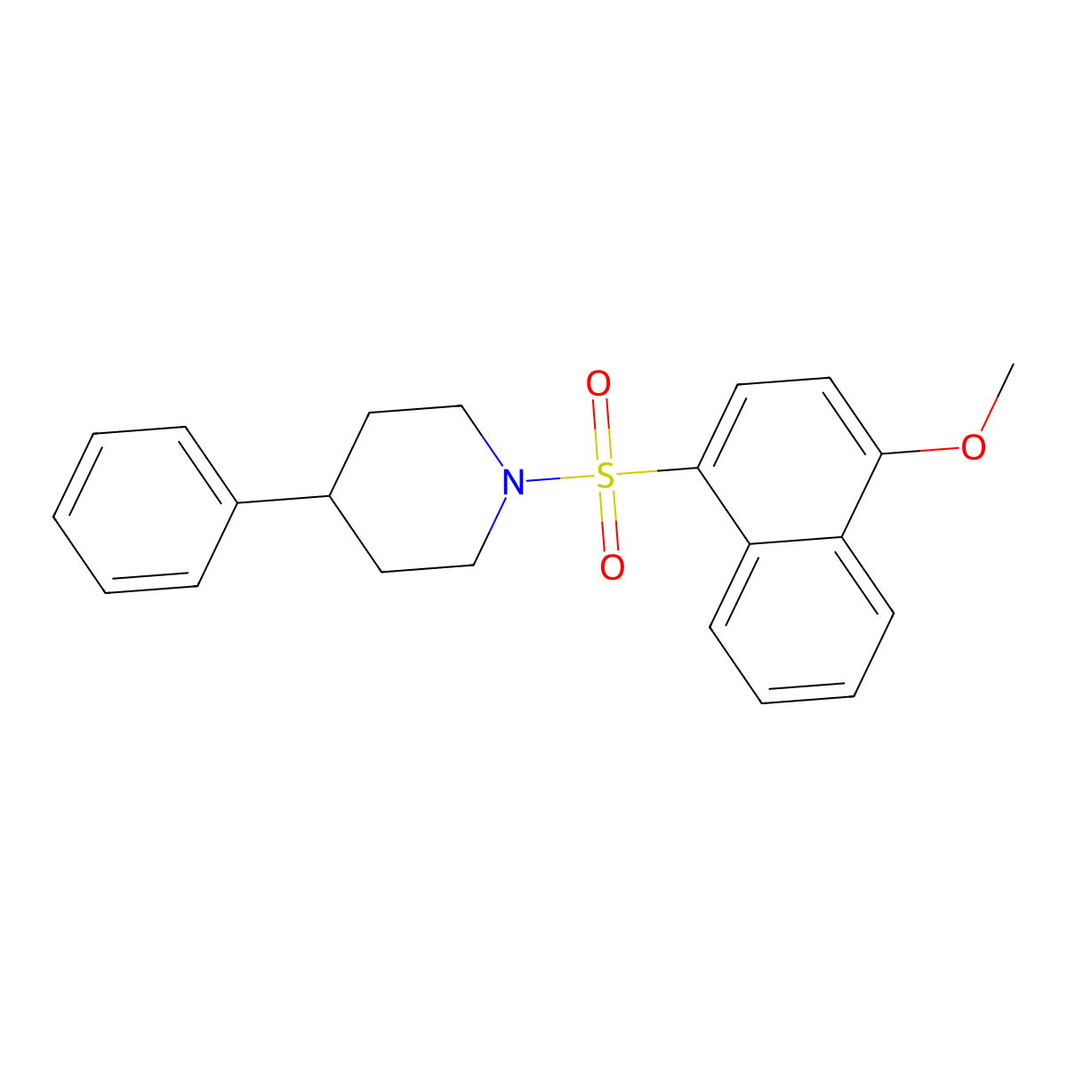 1-(4-Methoxynaphthalen-1-yl)sulfonyl-4-phenylpiperidine molecular structure, CAS 346662-95-1