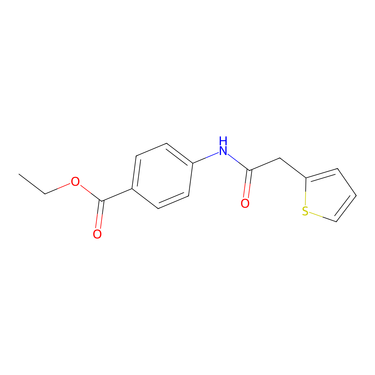 Ethyl 4-[(thiophen-2-ylacetyl)amino]benzoate molecular structure, CAS 346663-55-6