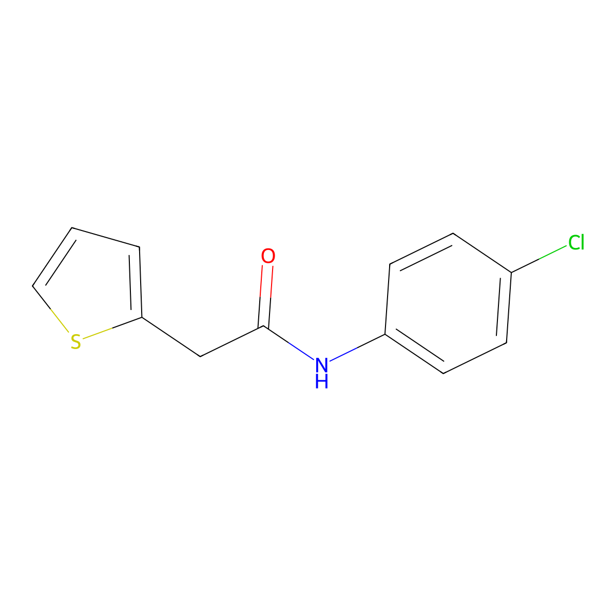 N-(4-chlorophenyl)-2-(thiophen-2-yl)acetamide molecular structure, CAS 346663-56-7