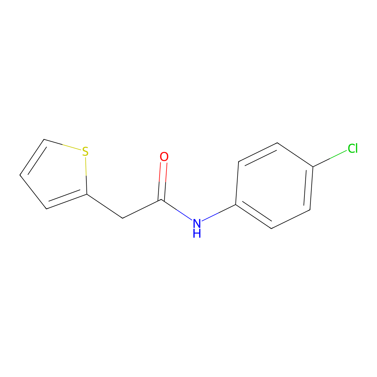 N-(4-chlorophenyl)-2-(thiophen-2-yl)acetamide molecular structure, CAS 346663-56-7