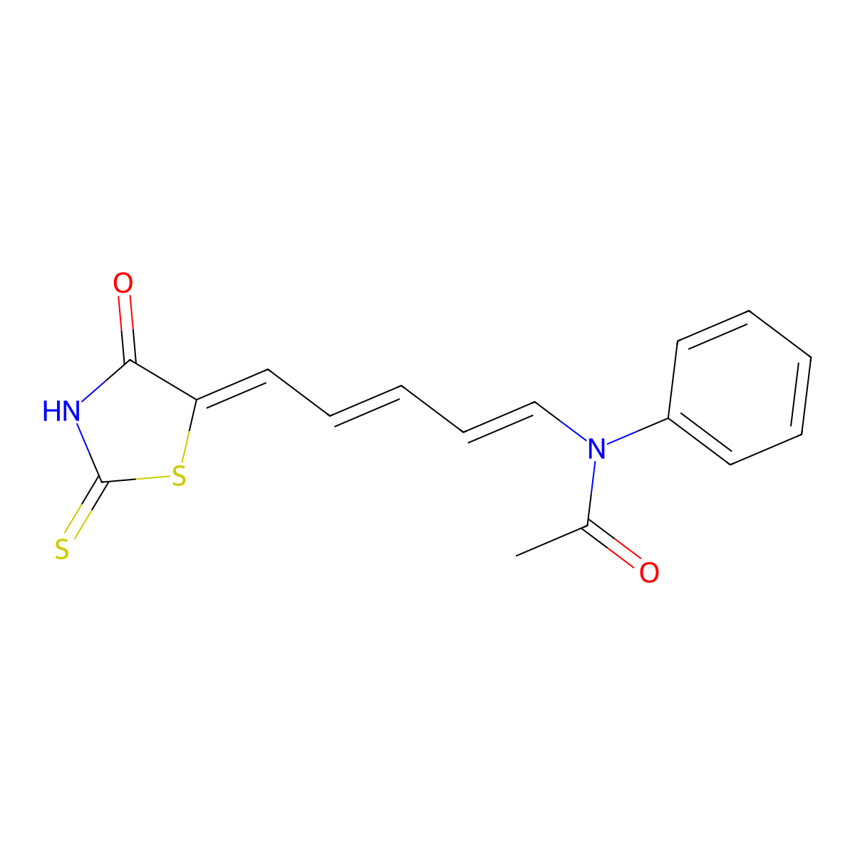 N-[5-(4-Oxo-2-thioxo-5-thiazolidinylidene)-1,3-pentadien-1-yl]-N-phenylacetamide molecular structure, CAS 346663-57-8