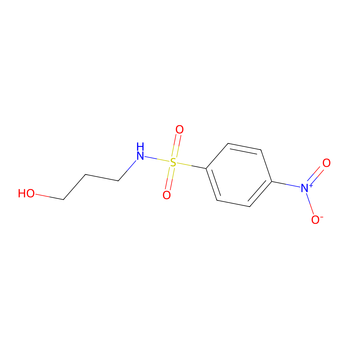N-(3-hydroxypropyl)-4-nitrobenzenesulfonamide molecular structure, CAS 346663-64-7