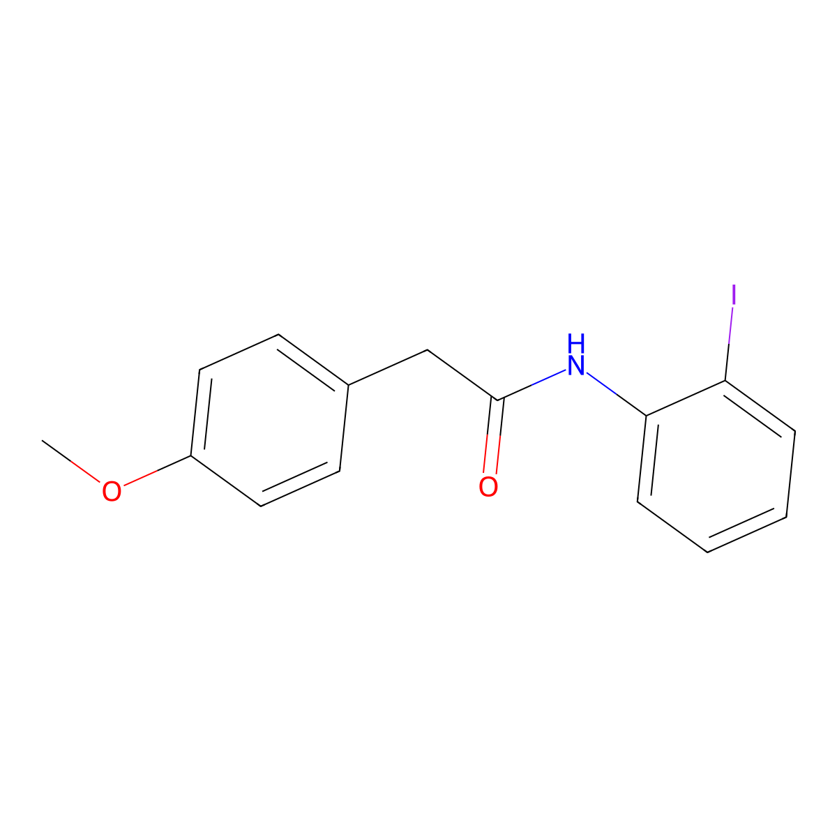 N-(2-iodophenyl)-2-(4-methoxyphenyl)acetamide molecular structure, CAS 346663-68-1