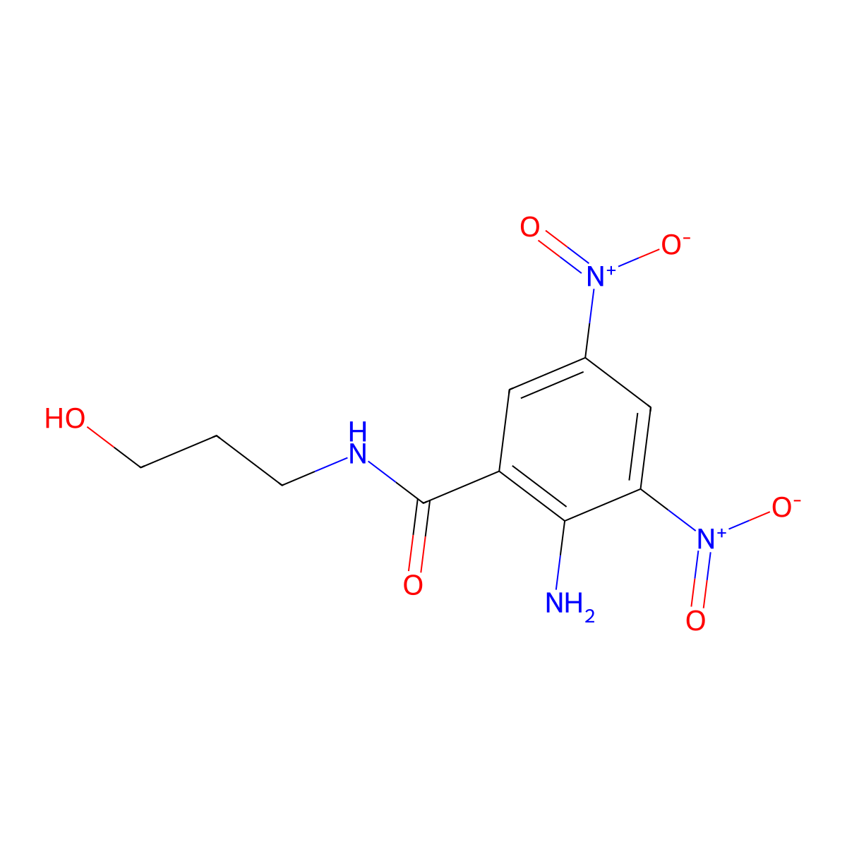 2-amino-N-(3-hydroxypropyl)-3,5-dinitrobenzamide molecular structure, CAS 346663-75-0