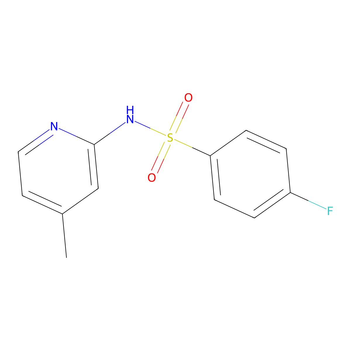 4-Fluoro-n-(4-methylpyridin-2-yl)benzenesulfonamide molecular structure, CAS 346663-76-1