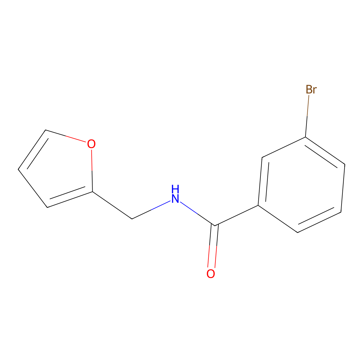 3-bromo-N-(furan-2-ylmethyl)benzamide molecular structure, CAS 346663-79-4