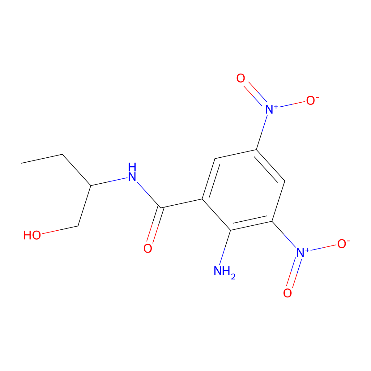 2-amino-N-(1-hydroxybutan-2-yl)-3,5-dinitrobenzamide molecular structure, CAS 346663-82-9