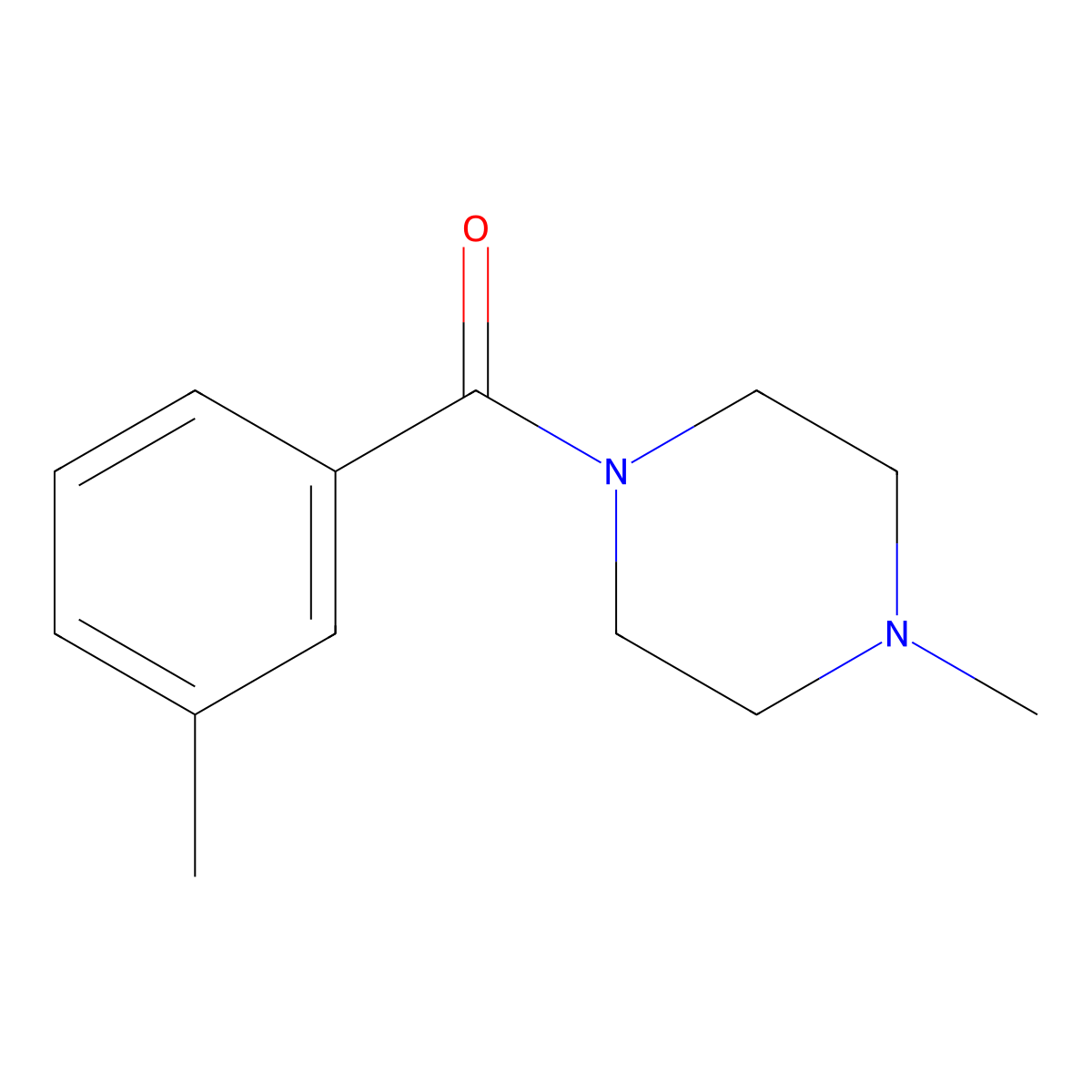 1-Methyl-4-(3-methylbenzoyl)piperazine molecular structure, CAS 346663-90-9