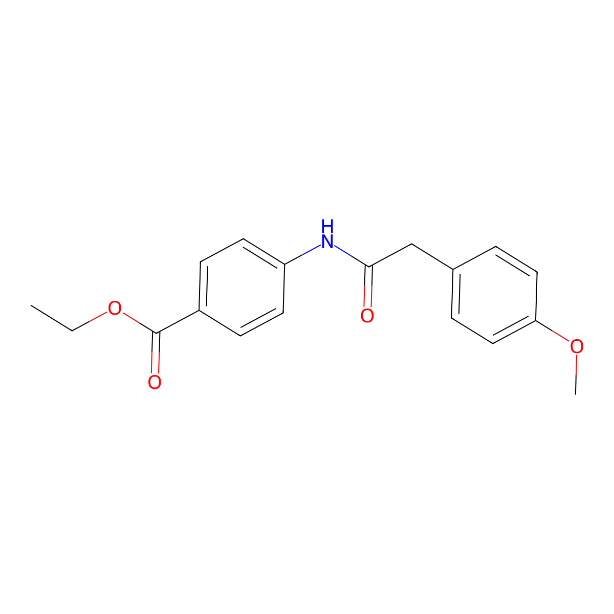 Ethyl 4-[2-(4-methoxyphenyl)acetamido]benzoate molecular structure, CAS 346664-03-7