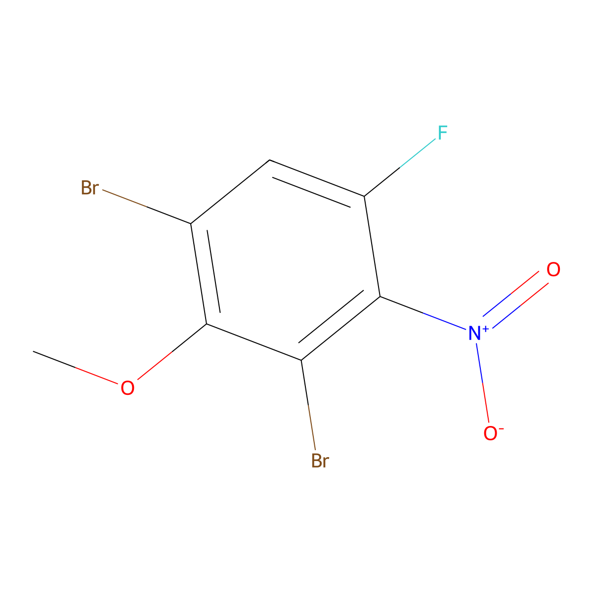 1,3-Dibromo-5-fluoro-2-methoxy-4-nitrobenzene molecular structure, CAS 346664-78-6