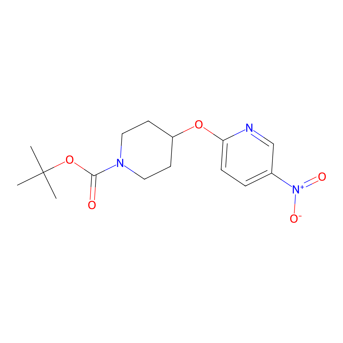 4-(5-Nitro-pyridin-2-yloxy)-piperidine-1-carboxylic acid tert-butyl ester molecular structure, CAS 346665-40-5