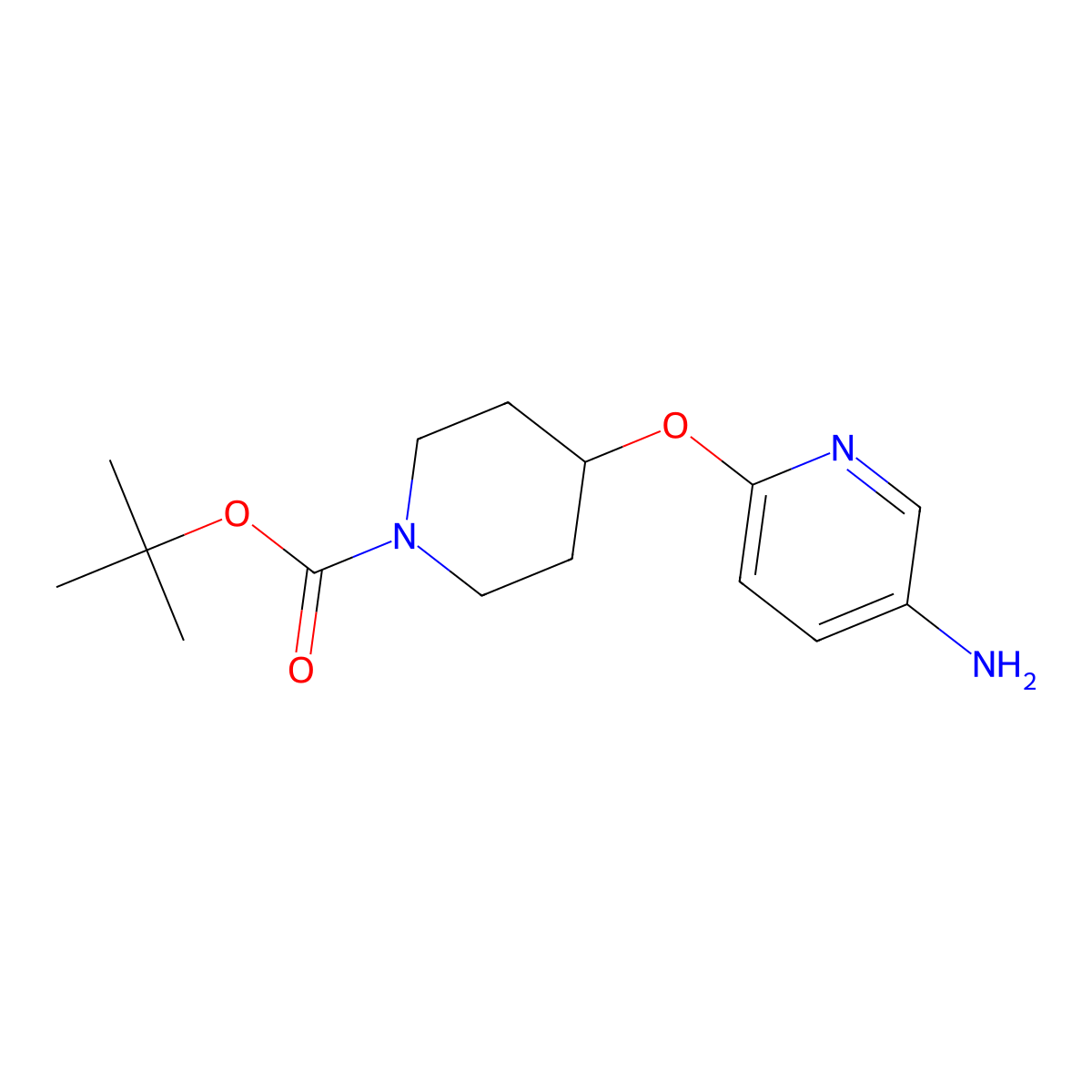Tert-butyl 4-((5-aminopyridin-2-yl)oxy)piperidine-1-carboxylate molecular structure, CAS 346665-41-6