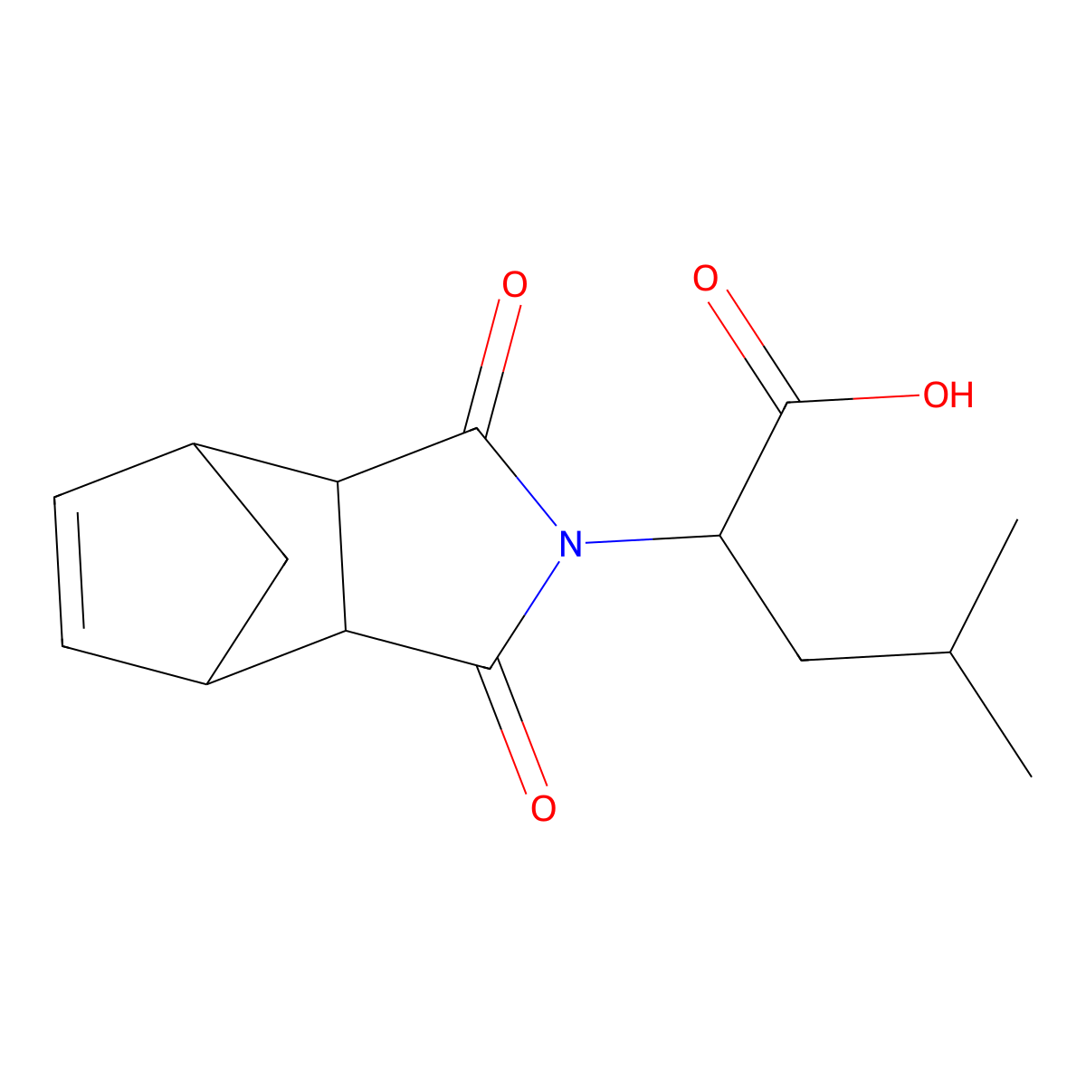 2-(1,3-dioxo-1,3,3a,4,7,7a-hexahydro-2H-4,7-methanoisoindol-2-yl)-4-methylpentanoic acid molecular structure, CAS 346665-94-9