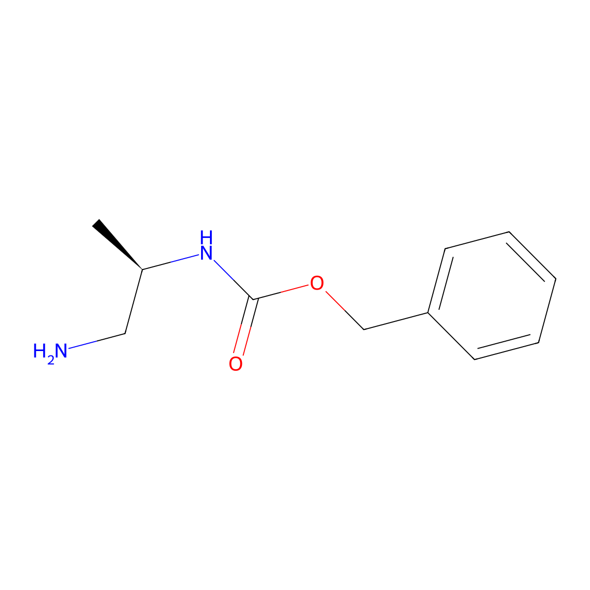 (R)-benzyl 1-aminopropan-2-ylcarbamate molecular structure, CAS 346669-50-9