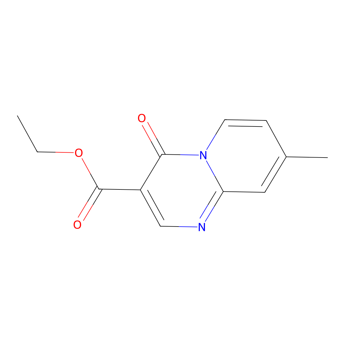 4H-Pyrido(1,2-a)pyrimidine-3-carboxylic acid, 7-methyl-4-oxo-, ethyl ester molecular structure, CAS 34667-64-6