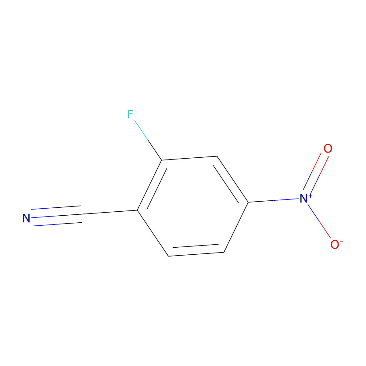 2-Fluoro-4-nitrobenzonitrile molecular structure, CAS 34667-88-4
