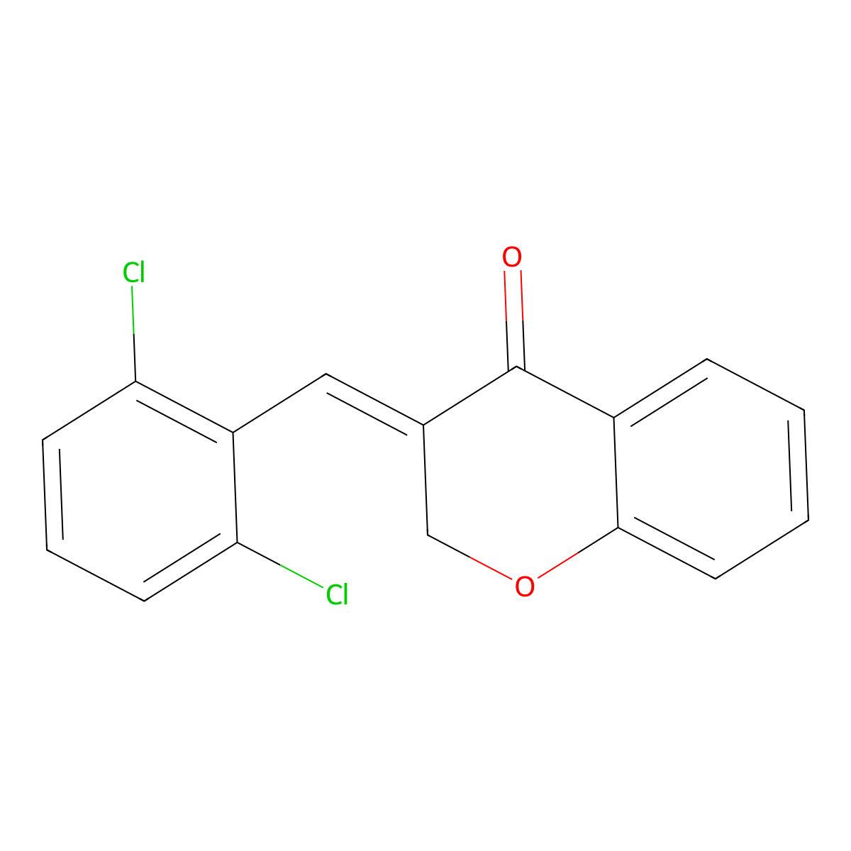 (3E)-3-[(2,6-dichlorophenyl)methylidene]-3,4-dihydro-2H-1-benzopyran-4-one molecular structure, CAS 346670-58-4