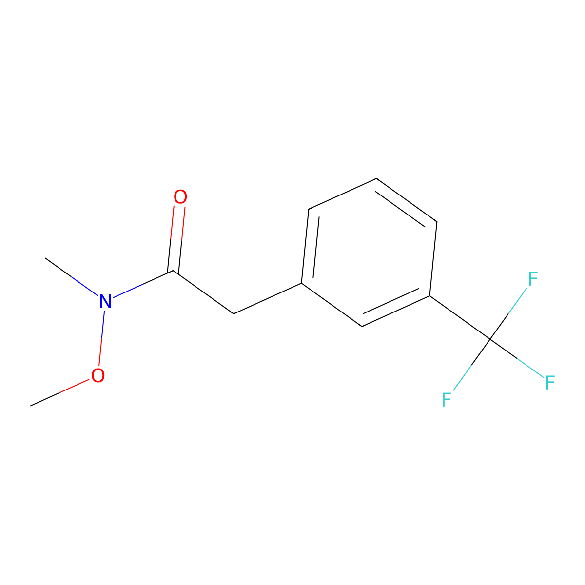 N-methoxy-N-methyl-2-[3-(trifluoromethyl)phenyl]acetamide molecular structure, CAS 346672-98-8